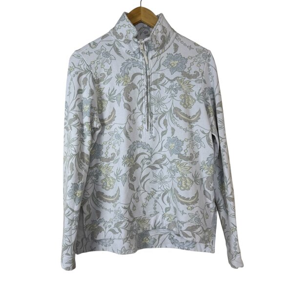 Travis Mathew Tops - Travis Mathew Day on the Bay Cloud Women Lrg Fleece Sweatshirt Floral Activewear